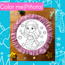 Cargar imagen en el visor de la galería, Ausmal-Piñata mit Filzstiften & Süßigkeitenfach