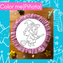 Cargar imagen en el visor de la galería, Ausmal-Piñata mit Filzstiften & Süßigkeitenfach