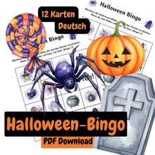 Cargar imagen en el visor de la galería, Halloween Bingo Deutsch