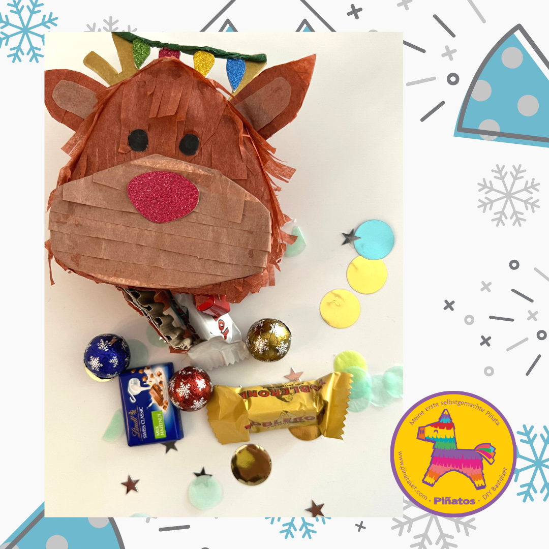 Mini Pinata Set Piñata-set (mit 3 mini Pinatas, Gefüllte) Weihnachtsschmuck – Piñatos
